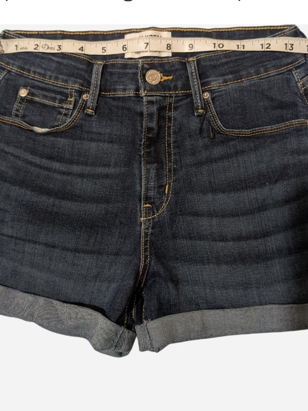Pre-owned Denizen from Levi's Dark Blue Rolled Cuff Jean Shorts - Picture 3 of 9
